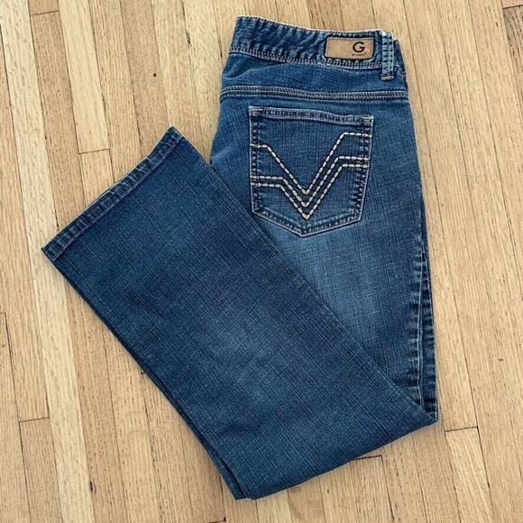 Guess Naomi Bootcut Jeans Low-Rise Womens 31 Pockets Stretch Medium Wash 32X28 - Picture 9 of 10